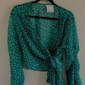 Green wrap top